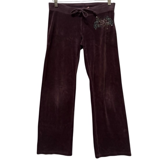 Vintage Juicy Couture Velour Low Rise Straight Leg Track Pants Size Petite - Picture 1 of 9